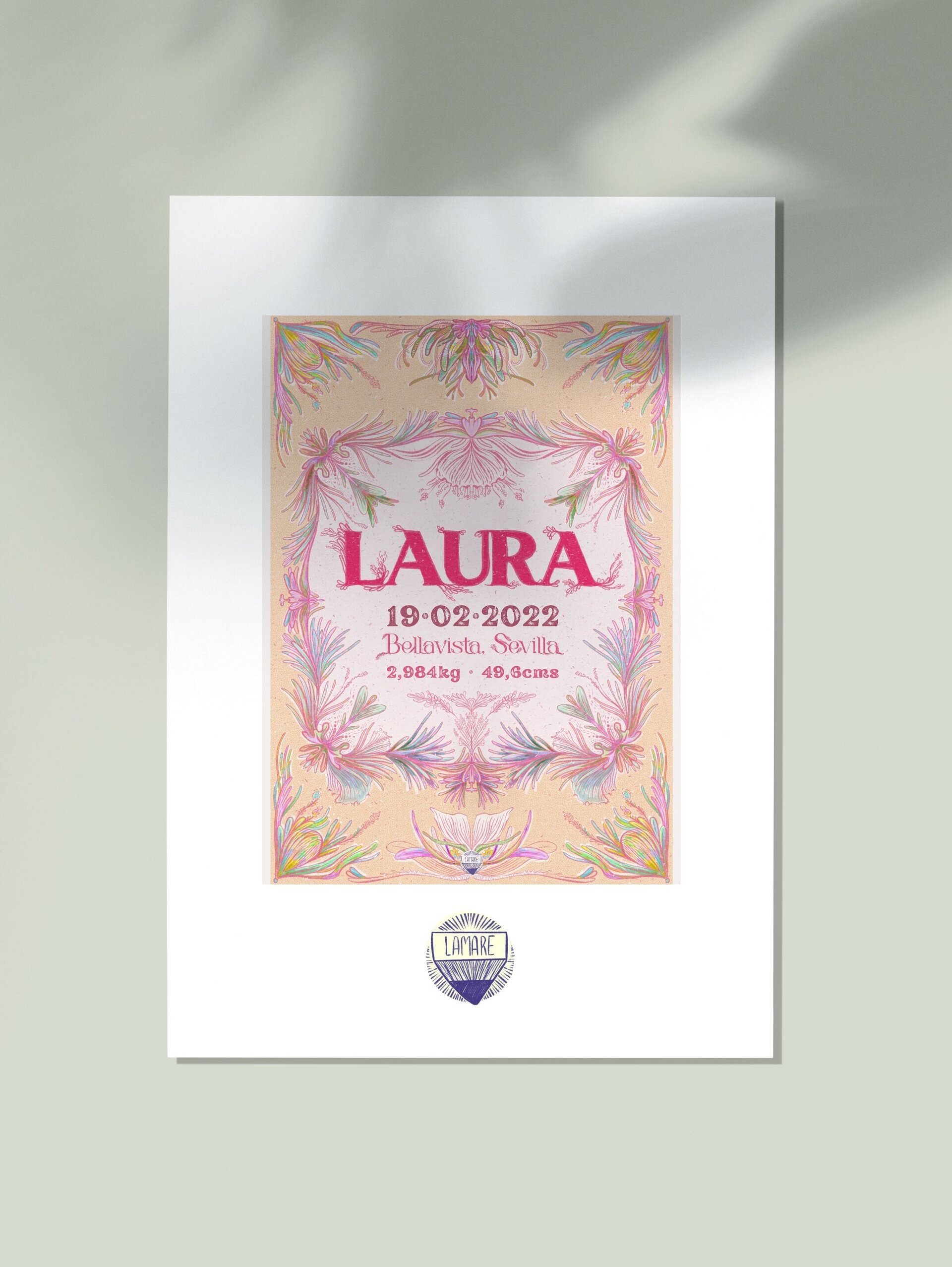 CARTEL PERSONALIZADO “JUST BORN” // Lámina ilustrada para regalar - 3