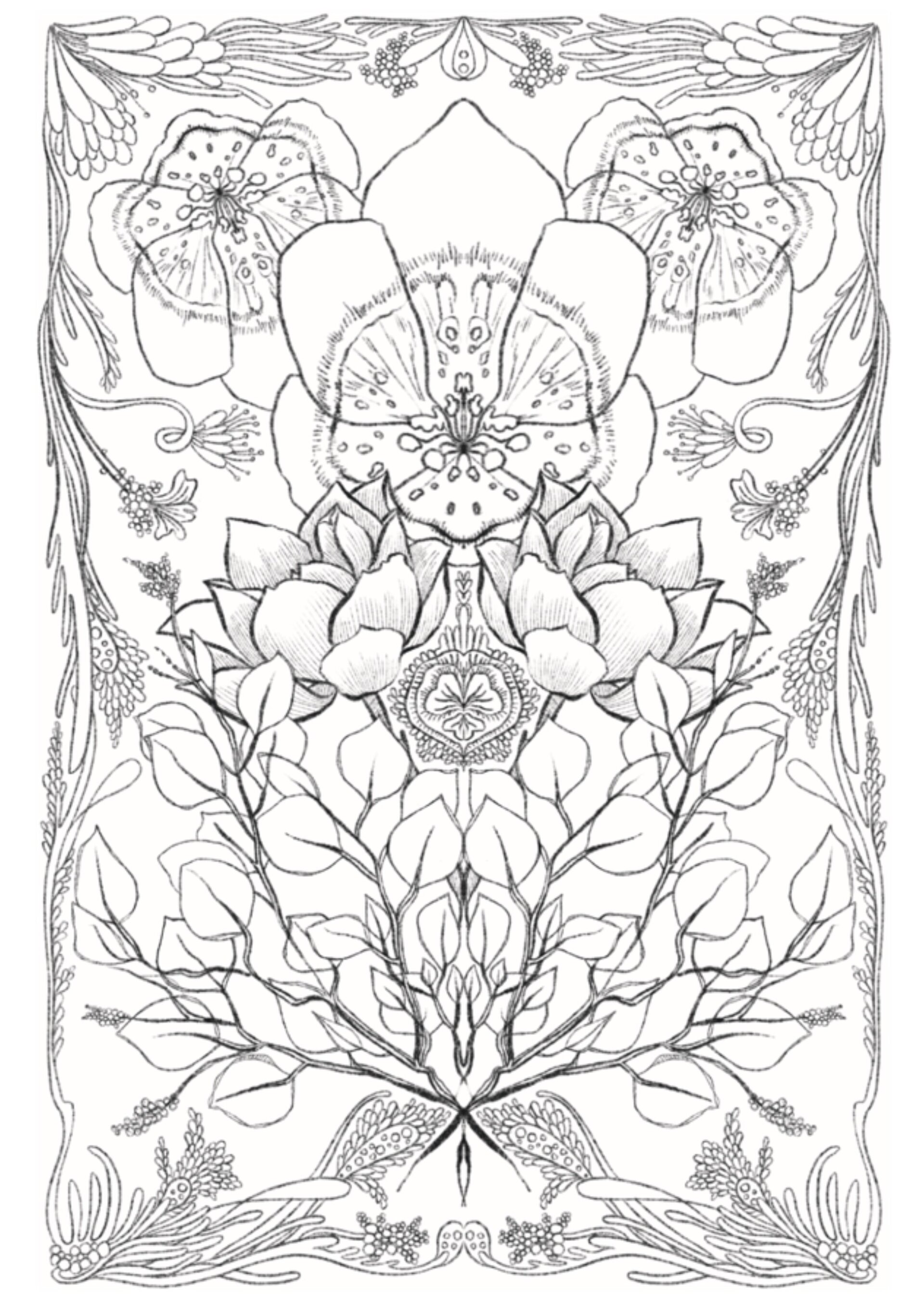 COLOURING Postcards// BOTANICAL BLISS - 5