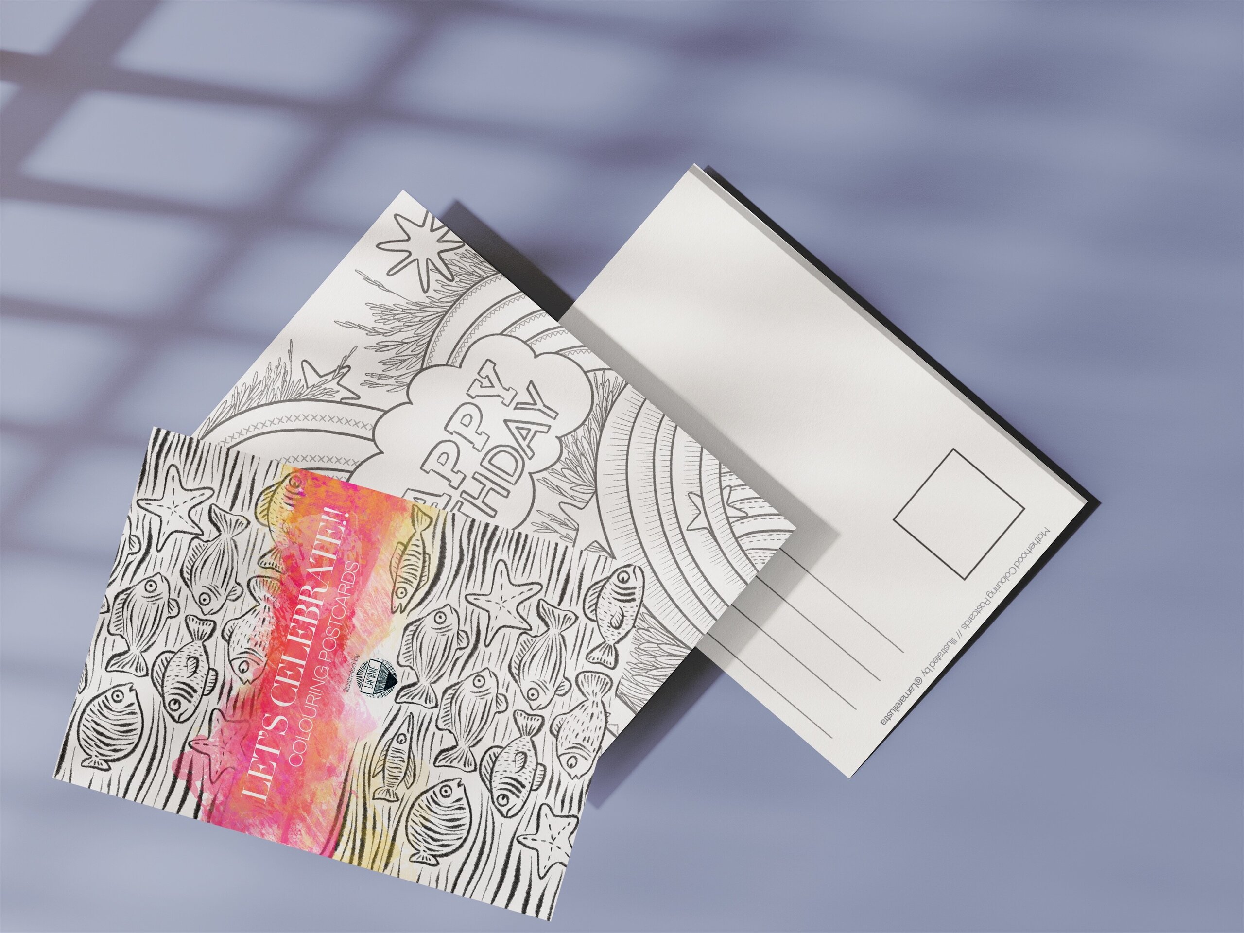 COLOURING Postcards// LET’S CELEBRATE n1 - 1