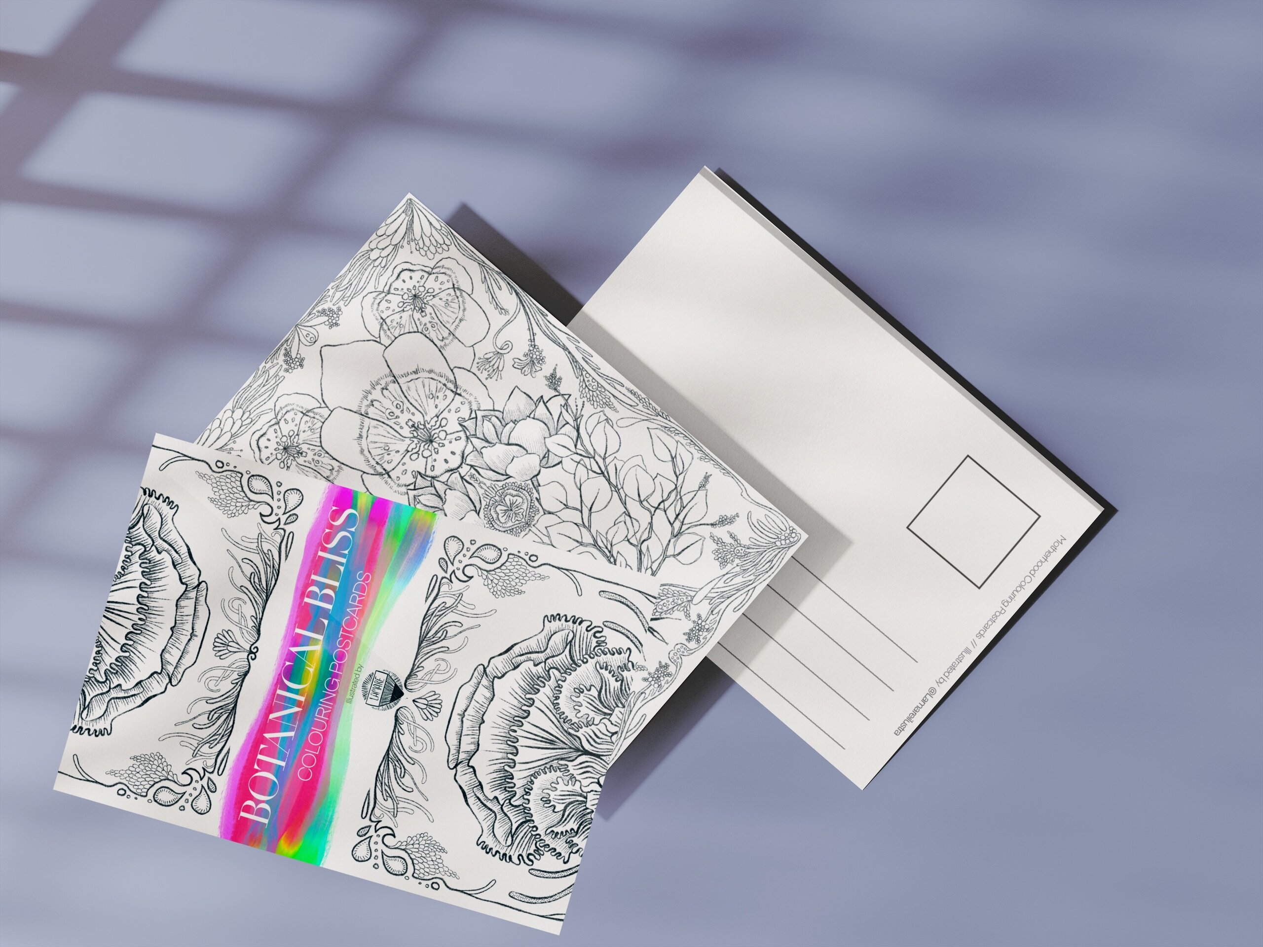 COLOURING Postcards// BOTANICAL BLISS - 1